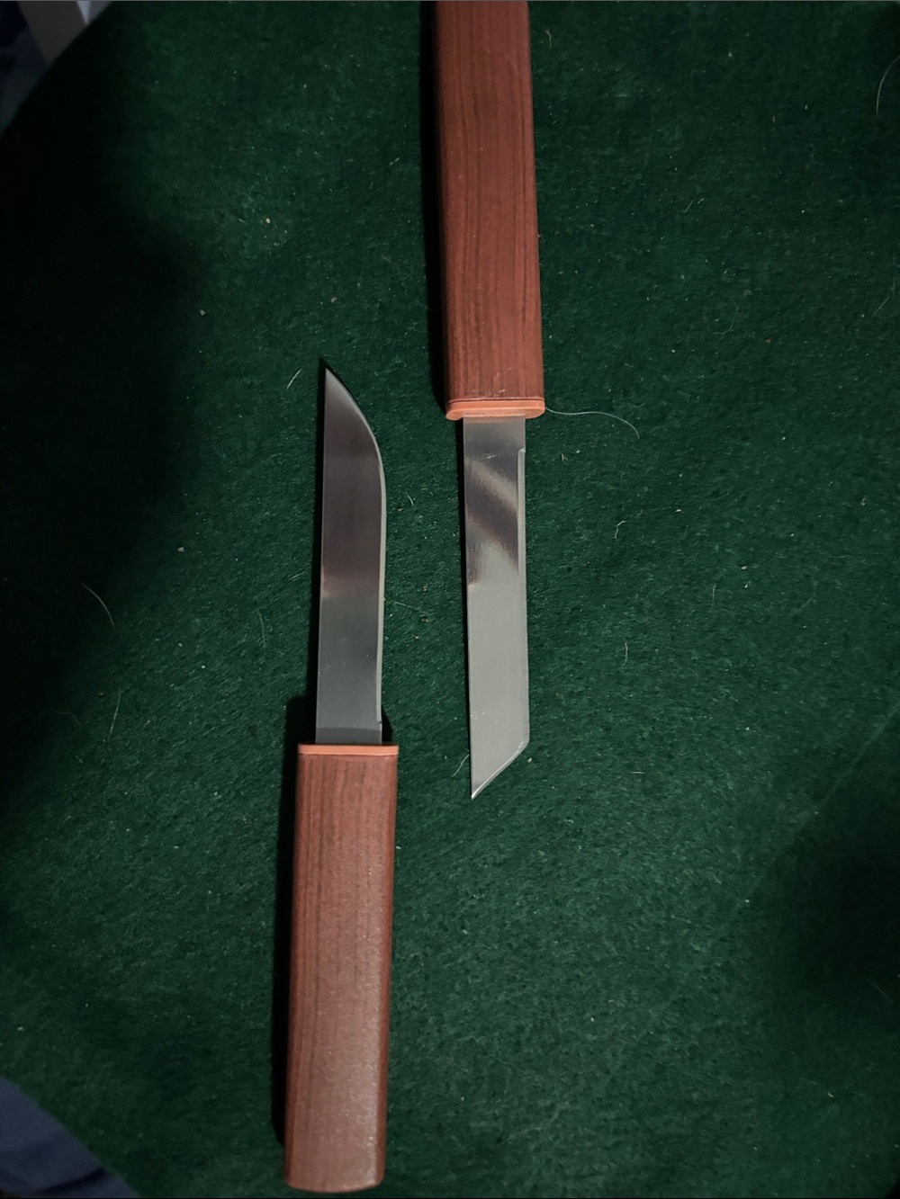 Men's Brown Wood Handle  Knife Set - Stainless Steel Blades